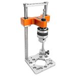 SpeTool S04003 Portable Drill Guide, 1/2" Keyed Chuck Hand Drill Press Adapter for Straight Holes, 0-160mm Depth, Spring-Loaded Precision Jig for Woodworking, Furniture,Zero-Edge Drilling