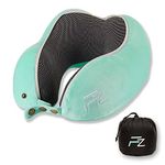 FLOWZOOM COMFY Kids Travel Pillow | Kids Neck Pillows for Travel | Memory Foam Travel Pillow for Airplane | Car Pillow for Kids | Car Seat Head Support for Kids | Turquoise