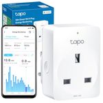 Tapo Mini Wi-Fi Smart Plug, Matter Certified Energy Monitoring, Voice Remote Control, Works with Amazon Alexa & Google Home & Apple Home, Pre-setting Time, Away Mode, Alexa Plug (Tapo P110MA)