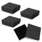 Small Jewellery Gift Box, 4 PCS Square Bracelet Boxes Cardboard Jewellery Boxes Kraft Bangle Box Storage Case for Packaging Necklace Ring Earrings Display