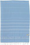 Bersuse 100% Cotton - Anatolia XL Blanket Turkish Towel - 61X82 Inches, Blue