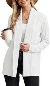 GRECERELLE Women's Open Front Cardigan Lightweight Sweaters Draped Lapel Long Sleeve Loose Cardigans Knit Fall Winter Outwear, 02 Beige, Small
