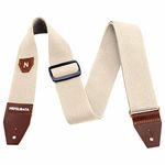 Nefelibata Guitar Strap with Pick Pocket, 100% Cotton Full Grain Leather End Guitar Strap for Acoustic Guitar, Electric Guitar, Bass, Gift for Guitarists and Kids