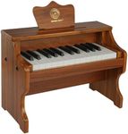 Wood City Wooden Piano Toys (25 Keys) Mini Music Educational Instrument Toy Toddler Baby Kids Piano Keyboard with Music Stand and Color Coded Keyboard Stickers for 3-7 Year Old
