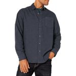 Amazon Essentials Men's Regular-fit Long-Sleeve Plaid Flannel Shirt, Black, Large