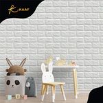 Kaaf 15 Pcs 3D Brick Wallpaper - Kitchen Wall Stickers - Wall Décor - White Color Bedroom Wallpaper for Home Decoration Item