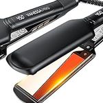 VANESSA PRO 2 Inch Hair Straightener for Thick Hair, 100% Pure Titanium Wide Flat Iron for One Pass to Achieve a Sleek Look, Professional Hair Iron(2-inch)