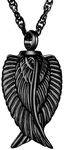 Angel Wing Cremation Necklace for Ashes Stainless Steel Urn Pendant Ashes Holder Memorial Jewelry-I’m Here WATCHING Over You, Stainless Steel, stainless steel