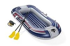 Bestway Hydro-Force Treck | One Man Inflatable Boat Raft, Rubber Dinghy with Heavy Duty Handles for 1 Person, with 1 boat, 1 pair of oars, 1 foot pump and a repair patch