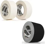 Lockport Gaffer Tape Bundle - White 2 Rolls 30 Yds x 2 Inches + Black 1 Rolls 45 Yds x 3 Inches - No Residue, Water Resistant, Non-Reflective, Easy Tear - Multipurpose