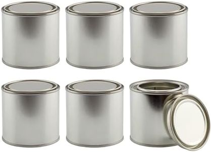Cornucopia Metal Paint Cans with Lids (1/2 Pint Size, 6-Pack), 1-Cup Capacity Empty Unlined Half Pint Paint Pails
