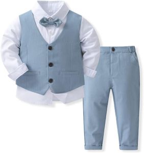 WEIWODUZUN Boys Suits Kids Pants and Vest Set，Formal Dress for Toddler Wedding Outfits
