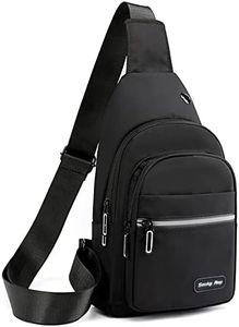 Seoky Rop Sling Bag Crossbody Backpack for Men Women Small Chest Shoulder Bag for Travel Hiking Daypack, Black, Small, Sling Backpacks (S320R001)