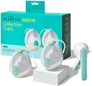 Willow Wave Double Wearable Manual Breast Pump, Pump Both Sides Discreetly, Ergonomic Handle, 24mm Silicone Flanges, Two 5oz Containers, Works with Electric Breast Pumps as Hands-Free Conversion Kit