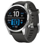 Garmin fēnix 7S GPS 42mm Smaller Premium Smartwatch, Multisport, Solar Charging, Advanced Training Features, Touchscreen & Buttons, Built-in Flash Light, up to 14 days battery life, Graphite