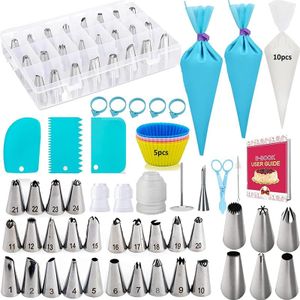 Kimilx Piping Bags and Tips Set, 15 Inch 15 Disposable Bag, 88PCS Cake Decorating Kit with 49 Piping Tips, 4 Reusable Pastry Bags, 6 Cupcake Molds, 2 Couplers, and 6 Bags Tie