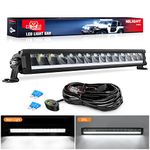 Nilight 19.5 Inch Single Row LED Light Bar 75W 8045LM Anti-Glare Flood Spot Combo DRL Offroad Slim Light Bar IP68 w/ 16AWG DT Wiring Kit for Pickup Truck SUV ATV UTV Boat 4x4 Jeep