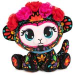 P.Lushes Designer Fashion Pets Sofia Lopez Monkey Premium Stuffed Animal, Black/Multicolor, 6”