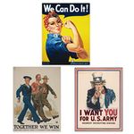 World War Propaganda Poster Pack Motivational Quotes A3 Size