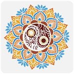 FINGERINSPIRE Mandala Stencil 30x30cm Yin Yang Stencil Plastic Mandala Flower & YinYang Pattern Stencils Reusable Mandala Floral Painting Stencil for Create DIY Yin Yang Crafts Projects