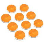 ETUKER 10 Pack Rear Reflector, Trailer Round Reflectors for Gate Posts, Round Rear Reflectors Screw Fixing,Suitable for RV Truck Tractor Gate Reflectors (amber)