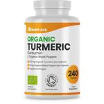 Nutri-Ark Organic Turmeric and Black Pepper Capsules High Strength | Each Capsule Contains 700mg of Turmeric Powder and 10mg of Black Pepper