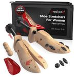 Medipaq Set of 2 Premium Pine Shoe Stretchers – UK Size 3-8 – Wooden Shoe Trees for Women with Cedar Balls & Storage Bag