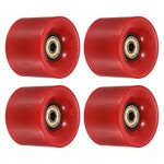 PATIKIL 60mm Longboard Wheels with Bearings ABEC-11, 4 Pack Street Wheels for Skateboards Cruiser Wheels Replacement 80A, Red Golden