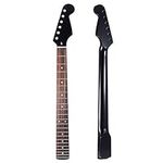 Electric Guitar Neck, 22 Fret Maple Wood Neck Fingerboard for Fender ST Strat Stratocaster Electric Guitar,Black Electric Guitar Necks