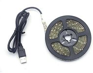 Renohef USB Led Strip Lights,Waterproof DC 5V SMD 3528 16.4ft(5m) 300 Leds 60leds/m Warm White Led Strips with USB Cable,TV Desktop Laptop Backlight,Kitchen Decorative Lighting,Ribbon Light,Rope Light