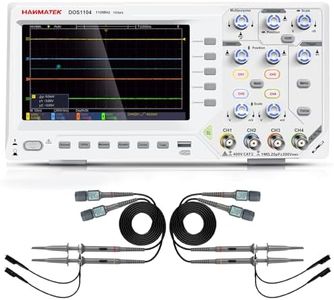 HANMATEK DOS1104 Digital Oscilloscope with 4 Channels and Screen 7 inch / 18 cm, TFT-LCD Display, Portable Professional Oscilloscope Kit with 1GS/s Sampling Rate