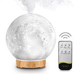 MEIDI Essential Oil Diffuser - Aromatherapy Diffuser with Remote Control, LED Desk Moon Lamp with Cool Mist Humidifier Function, Adjustable Brightness and Mist Mode