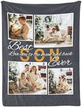 Custom Blanket for Son Customized Blankets with Photos Personalized Gifts Throw Blanket Best Son Ever for Memories Souvenir Birthday Christmas Newyear