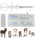 VENREA Universal Pet Microchip 134.2khz Registration Animal Implant Chip FDX-B Pet ID Microchip for The Management and Tracking of Dog Cat Cow Pig Rabbit Pigeon Fish (10 Packs, 1.25x7mm)