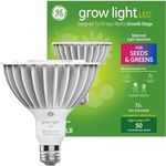 GE Grow LED Light Bulb, PAR38 Flood Light, Indoor and Outdoor LED Grow Lights for Plants, Seeds and Greens, Balanced Light Spectrum, 25,000 Hours Lifespan, 50 PPF (1 Pack)