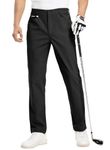 BGOWATU Men's Golf Pants Stretch Work Dress Pants Lightweight Quick Dry Flat Front Casual Pants with 5 Pockets Black 42