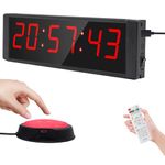 Ousmile Gym Clock, Gym Timer with Start/Stop Button, Interval Timer for Workout, 12/24H Digital Timer Stop Clock, Portable Stopwatch Countdown Clock with Remote, Gym Gifts Crossfit Timer for Home Gym
