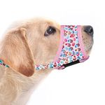 LUCKYPAW Dog Muzzle, Soft Dog Muzzles for Small Medium Large Dogs, Breathable Printed Muzzles with Adjustable Strap to Stop Biting and Chewing, Allows Panting and Drinking (Cake, XS-(Snout 3½"-4¾"))