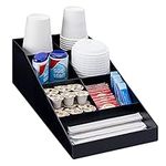 Navaris Coffee Station Organizer - Coffee Bar Countertop Accessories Holder for Sugar, Creamer, Cups, Tea - Office Kitchen Caddy - 7 Compartments