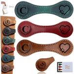 3Pcs Personalized Leather Magnetic Bookmark, 26 Letters Bookmarks Customized Engraved Initial Book Mark Cute Custom Marker Meaningful Gift for Women Men Book Lovers (C, 3 x Heart)