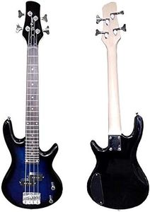 Short Half Scale Portable Travel Junior Travel Bass (Ibanez Style, Blue)