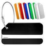 Yizhet Luggage Tags 6 Pcs Luggage Labels for Suitcases, Aluminium Alloy Suitcase Tags for Travel with Steel Loop, 6 Colors Travel Tags for Luggage Baggage Identity ID Labels