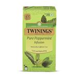 Twinings Peppermint Flavoured Infusion, 25 Tea Bags| Pack of 1|Cool & Refreshing| Aids Digestion| Caffeine-Free| Made With Finest Ingredients| Enjoy as Hot or Iced Tea