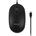 Macally Wired USB C Mouse for Mac and PC - Slim, Quiet, and Reliable - 4 DPI Mode Type C Mouse for Laptop, MacBook Pro/Air, iMac - Wired Mouse USBC