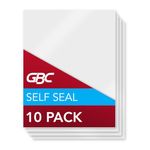 GBC SelfSeal Self Adhesive Laminating Sheet, Letter Size, Glossy, 3 Mil, 10 Pack (3747308)