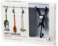 Monkey Business Just Hanging: Fun Kitchen Hooks/Set of 3 Monkey Hangers/S Shaped Hooks with a Twist (Black)