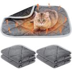 BBTO 4 Pack Self Heating Pet Mat Self Warming Dog Mat Reflects Heat Extra Warm Thermal Pad Washable Dog Cat Bed Crate Bed Mat Blanket for Outdoor and Indoor Pet (Gray, 16 x 20 Inch)