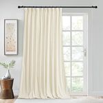 StangH Ivory White Pinch Pleated Velvet Curtains 108 inches Long, Extra Wide Privacy Light Dimming Home Decoration Super Soft Floor Length Living Room Drapes with Hooks, W62 x L108, 1 Panel