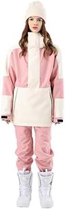 RIUIYELE Women's Ski Suit Outdoor Sports Snowboarding Jacket and Pants Waterproof Snowsuit Snow Suit Pink+White L