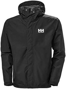 Helly Hansen Men's Seven J Waterproof Windproof Breathable Rain Coat Jacket, 992 Black, X-Large